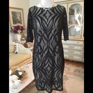 Sandra Darren black lace dress size 16